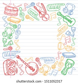 Music - doodles collection. Vector. musical instruments