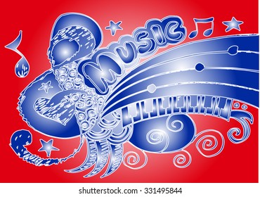 Music Doodles. Hand-Drawn Vector Illustration

