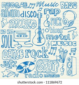 Music doodles vector