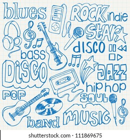 Music doodles vector