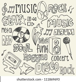 Music doodles vector