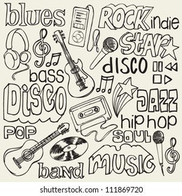 Music doodles vector