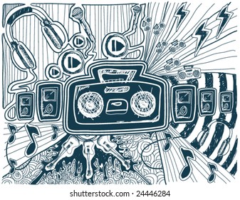Music Doodles - Vector