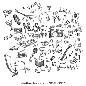 Music doodles vector