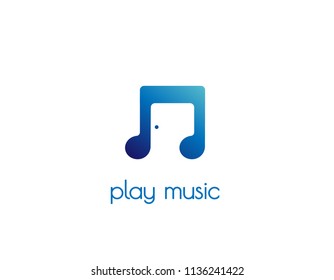  Music door note logo design vector