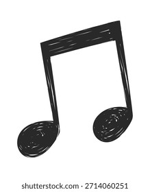 Música doble nota doodle signo