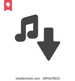 Music down vector icon