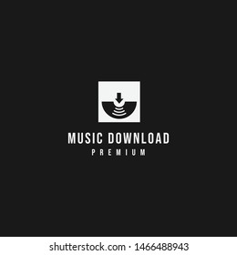 Music download logo vector icon illustration