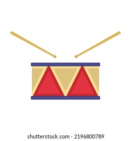 Music drum icon. Color silhouette. Front side view. Vector simple flat graphic illustration. Isolated object on a white background. Isolate.