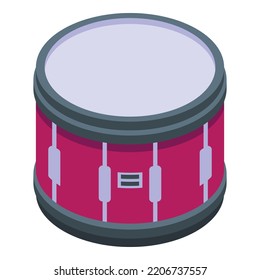 Music drum icon. Isometric of Music drum vector icon for web design isolated on white background