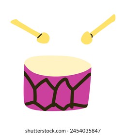 Vektorillustration eines Musiktrommelinstruments. Vektorgrafik-Symbol für Banner, Jazz Hintergrund. 