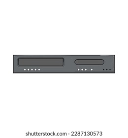 music dvd player cartoon. disc equipment, cd disk music dvd player sign. isolated symbol vector illustration