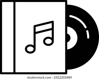 Music dvd solid glyph vector illustration
