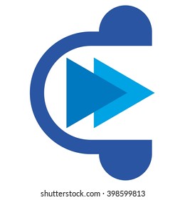 music and earphone logo vector.