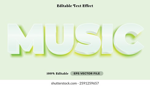 music editable text effect, white font syle template