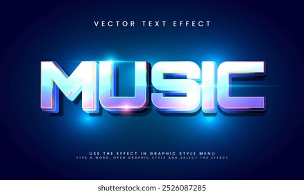 Music editable vector text effect, with modern technology concept