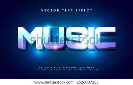 Music editable vector text effect, with modern technology concept