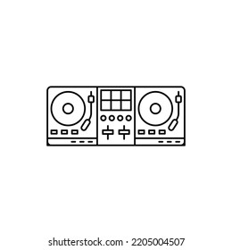 Music editing, sound mixer icon in line style icon, isolated on white background