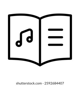 Music Education icon illustration in line style. Perfect for website mobile app presentation. Suitable for any user interface and user experience