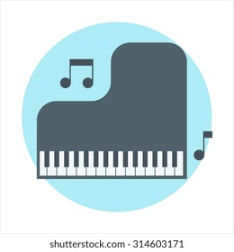 Music, education theme, flat style, colorful, vector icon for info graphics, websites, mobile and print media.
