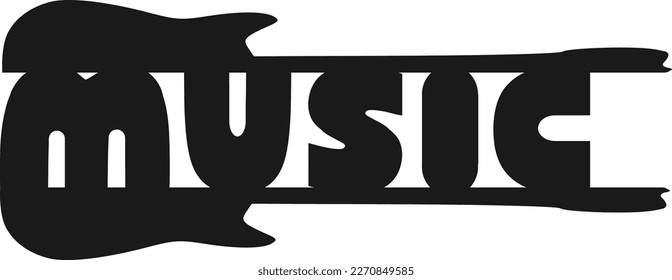 Music - electric guitar lettering