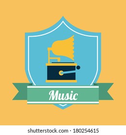 Music elements with flat design, Vector illustration