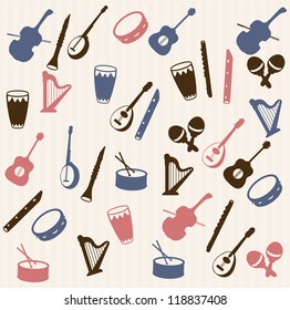 Music elements seamless pattern