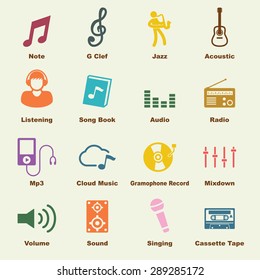 music elements, vector infographic icons