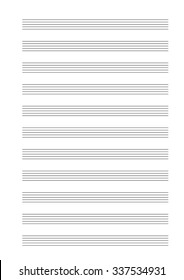 Music empty blank note stave a4 sheet
