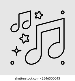 Musik Unterhaltung Happy Birthday Line Symbol