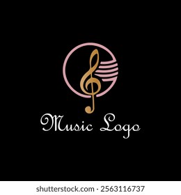 music entertainment logo design vector