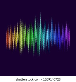 Music equalizer abstract elements for design. Vector illustration on a dark background