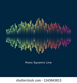 Music equalizer abstract elements for design. Vector illustration on a dark background