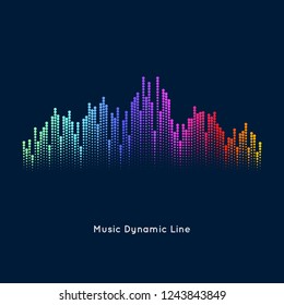 Music equalizer abstract elements for design. Vector illustration on a dark background