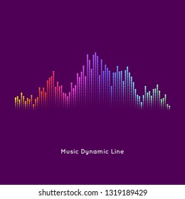 Music equalizer abstract elements for design. Vector illustration on a dark background