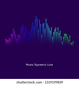 Music equalizer abstract elements for design. Vector illustration on a dark background