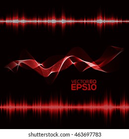 Music Equalizer. Abstract Sound Waves Background. Vector Illustration