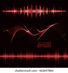 Music Equalizer. Abstract Sound Waves Background. Vector Illustration