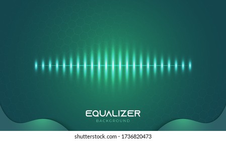 Music Equalizer Background with Futuristic Style. Abstract Sound Spectrum Design for the Music Industry, Suitable for Banners, Posters, Covers, Wallpaper, or Presentations