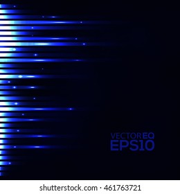 Music Equalizer. Blue Light Lines. Abstract Background. Vector Illustration