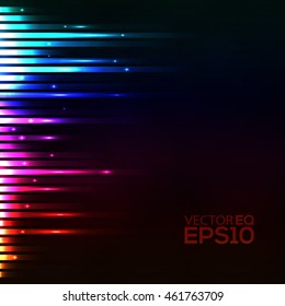 Music Equalizer. Colorful Light Lines. Abstract Background. Vector Illustration