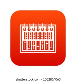 Music equalizer console icon digital red for any design isolated on white vector illustration