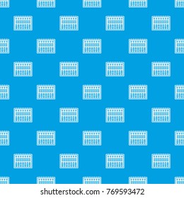 Music equalizer console pattern repeat seamless in blue color for any design. Vector geometric illustration