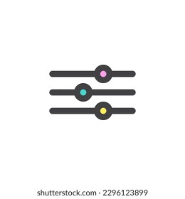 Music equalizer control filled outline icon, line vector sign, linear colorful pictogram isolated on white. Symbol, logo illustration. Vector graphics