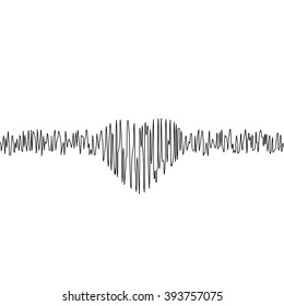 Music equalizer in form of heart. Vector illustration