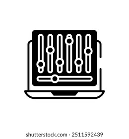 Icono de glifo de ecualizador de música, Ilustración vectorial