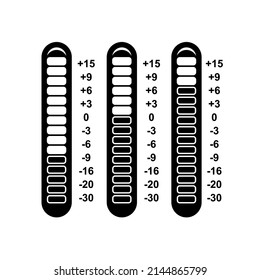 El indicador bass del gráfico del ecualizador de música alcanza su punto máximo en la ilustración vectorial. Icono de estilo simple aislado.