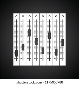 Music equalizer icon. Black background with white. Vector illustration.