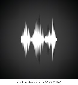 Music equalizer icon. Black background with white. Vector illustration.