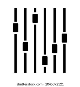 Symbol für Musik-Ausleser. Black Stencil Design. Vektorgrafik.